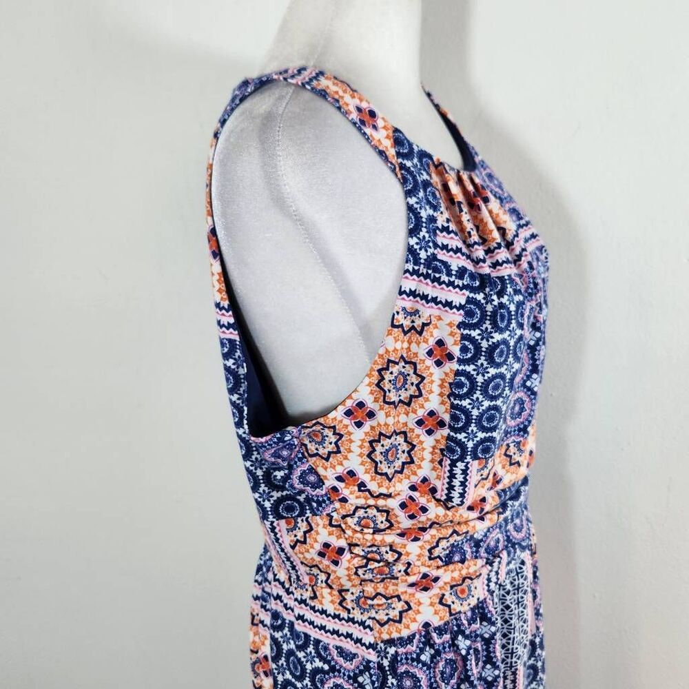 Kut from the Kloth Blue and Orange Boho Maxi Dress Size 12 Patchwork Boho Dress - Picture 5 of 10